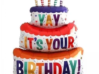 Happy Birthday Cake design balloon — birthday balloon add-on by Chateau Flower, Klang Valley