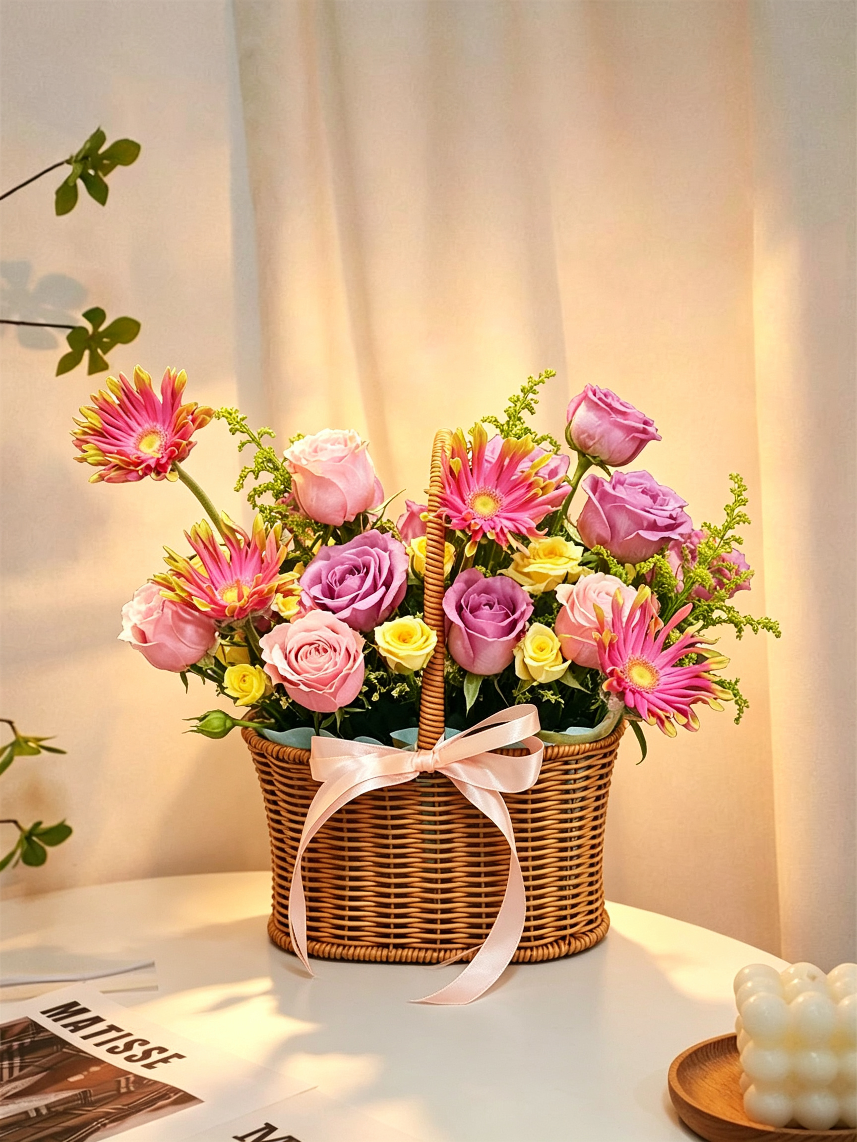 Korea Opening Flower Basket Decoration