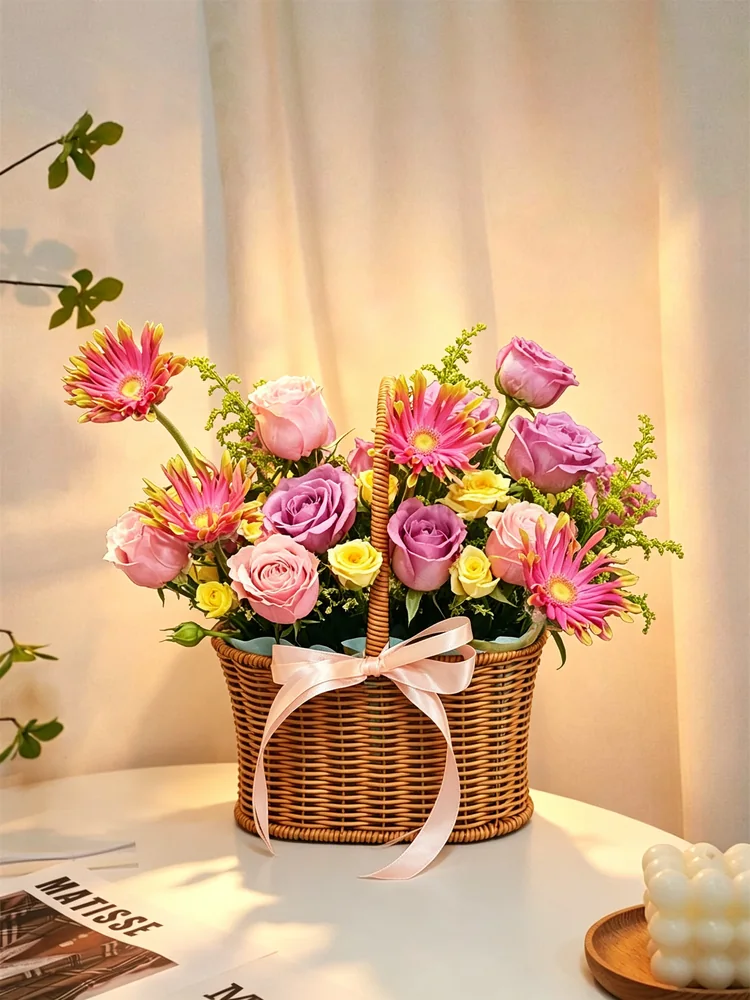 Korean-style opening flower basket decoration by Chateau Flower, Klang Valley